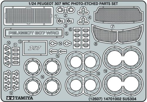 Tamiya 1/24 Detail Up Parts Series No.07 Peugeot 307 Wrc Etching Parts Set 12067 Plastic Model Parts- Japan Figure Store - #1 Bring To You The Best Japanese Goods