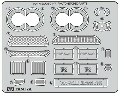 Tamiya 1/24 Nissan Gt-r Etching Parts Plastic Model Kit- Japan Figure Store - #1 Bring To You The Best Japanese Goods