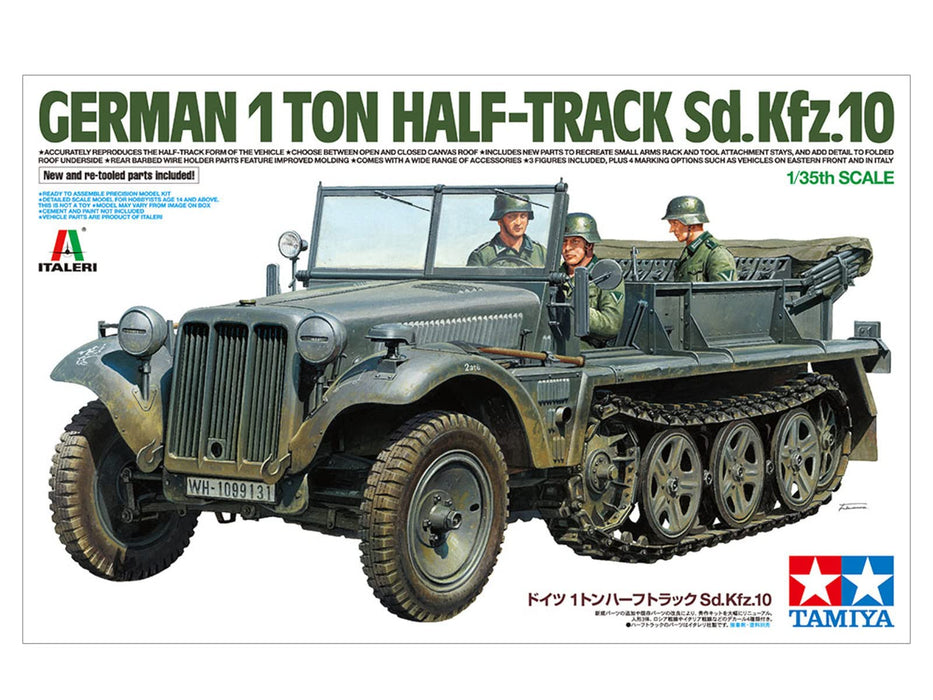 TAMIYA 1/35 German 1 Ton Half-Track Sd.Kfz.10 Plastic Model- Japan Figure Store - #1 Bring To You The Best Japanese Goods