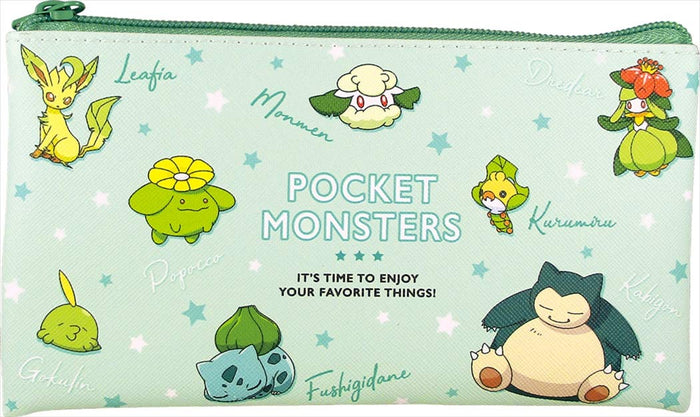 TS Factory Flat Multi Pouch Colors Pokemon Green 1.5 X 19 X 10.5 Cm Pm-5533575Gr- Japan Figure Store - #1 Bring To You The Best Japanese Goods