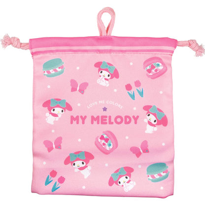 TS Factory Sanrio Drawstring With Inner Pocket Love Me Colors My Melody Approx. H21 X W18Cm Sr-5530181Mm- Japan Figure Store - #1 Bring To You The Best Japanese Goods