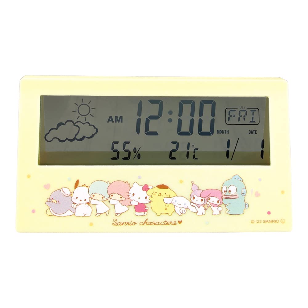 T'S Factory Sanrio Multi-Function Digital Clock Yellow- Japan Figure Store - #1 Bring To You The Best Japanese Goods