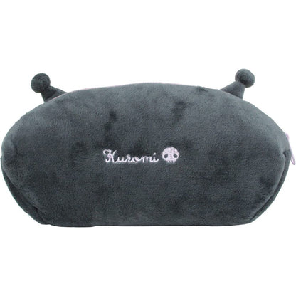T'S Factory Sanrio Kuromi Plush Face Pen Pouch Japan H9.7Xw19Xd5Cm- Japan Figure Store - #1 Bring To You The Best Japanese Goods