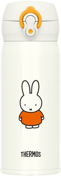 Thermos Vacuum Insulated Water Bottle 400ml Miffy White/Orange JNL-404B- Japan Figure Store - #1 Bring To You The Best Japanese Goods