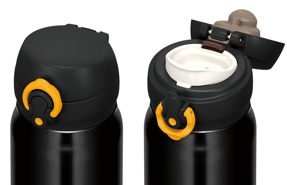 Thermos Jnl-603 Bky Vacuum Insulated Mobile Mug Black Yellow 600ml Japanese Vacuum Bottles- Japan Figure Store - #1 Bring To You The Best Japanese Goods