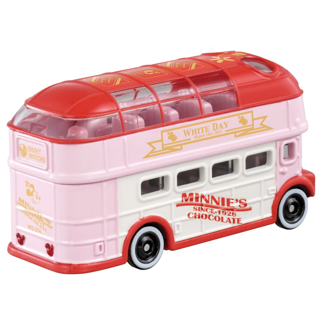 TAKARA TOMY Tomica Disney Motors Sunny Decker Minnie Mouse White Day Edition 2022- Japan Figure Store - #1 Bring To You The Best Japanese Goods