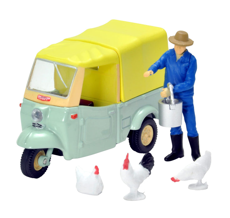 Tomytec Tomica Limited Vintage 1/64 Lv-143D Daihatsu Midget Yellow Green/Beige Figure Japan 314998- Japan Figure Store - #1 Bring To You The Best Japanese Goods