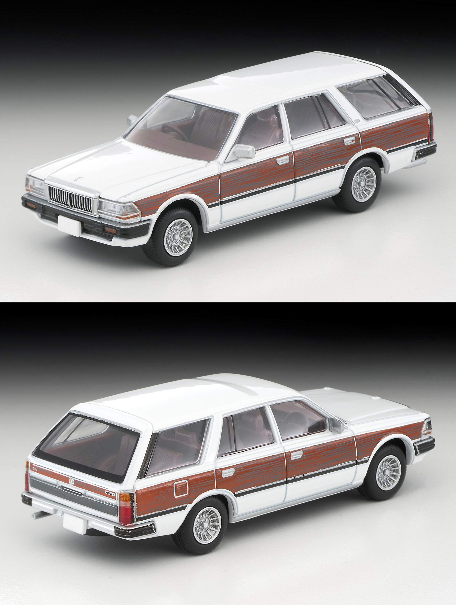 Tomytec Tomica Vintage Neo Nissan Cedric V20E Wagon 1/64 Lv-N209C Custom White & Wood Grain Finish- Japan Figure Store - #1 Bring To You The Best Japanese Goods