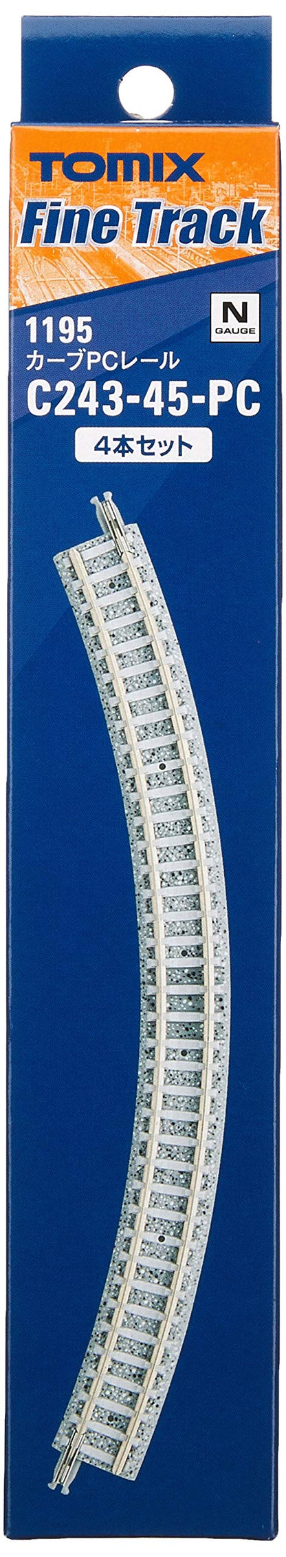 Tomytec Tomix N Gauge 4-Set Curved Pc Rail C243-45-Pc F 1195 Model Railway Supplies- Japan Figure Store - #1 Bring To You The Best Japanese Goods