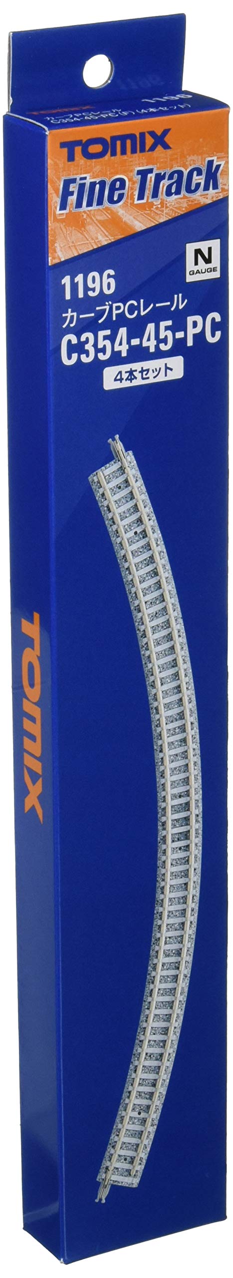 Tomytec Tomix N Gauge Curved Rail C354-45-Pc F Set of 4 - 1196 Railway Model Kit- Japan Figure Store - #1 Bring To You The Best Japanese Goods