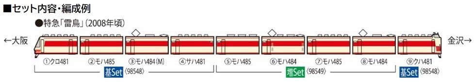 Tomytec N Gauge Jr 485 Series Kyoto Raicho Add-On Set 98549 Japan Train Model- Japan Figure Store - #1 Bring To You The Best Japanese Goods