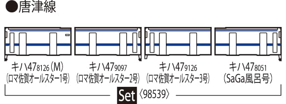 Tomytec Japan N Gauge Jr Kiha 47 8000 Type Romancing Saga Diesel Car Model 98539- Japan Figure Store - #1 Bring To You The Best Japanese Goods