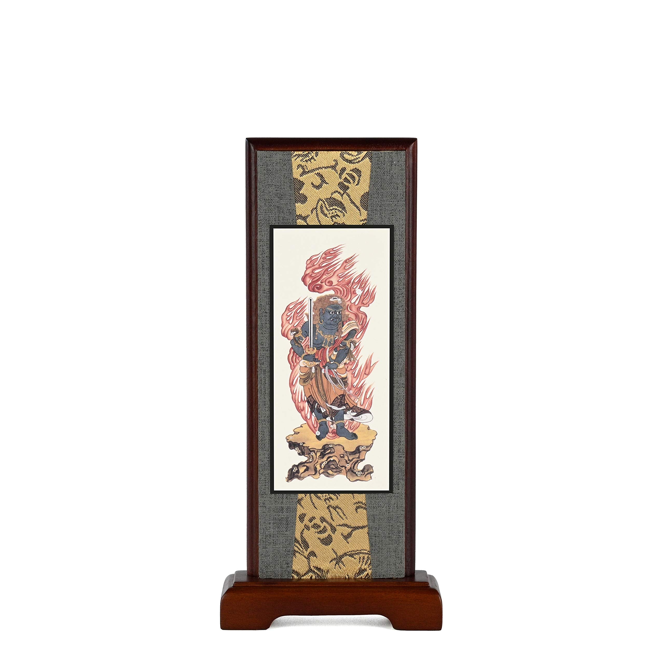 Toshikobo Fudo Myoo Stand Hanging Scroll Wooden Frame 20x9cm Walnut- Japan Figure Store - #1 Bring To You The Best Japanese Goods