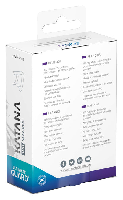 Ultimate Guard Katana Sleeves Standard Size White X 100 Set- Japan Figure Store - #1 Bring To You The Best Japanese Goods