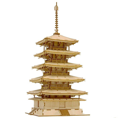A-ZONE Wooden Art Ki-Gu-Mi Japanese Five-Story Pagoda- Japan Figure Store - #1 Bring To You The Best Japanese Goods
