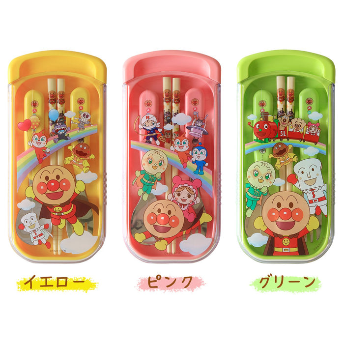 Lec Anpanman Slide 3-Piece Set (Chopsticks Spoon Fork) Pink - Japan- Japan Figure Store - #1 Bring To You The Best Japanese Goods