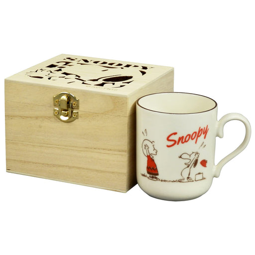 Snoopy Retro Mug With Wooden Gift Box Charlie Brown White- Japan Figure Store - #1 Bring To You The Best Japanese Goods